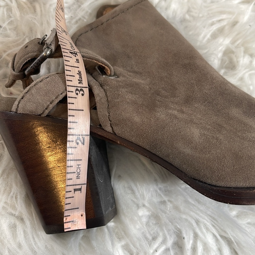 FRYE Dani Shield Sling Peep-Toe Ankle Boot Dark Taupe Booties Leather Size 6 NEW - Picture 14 of 16